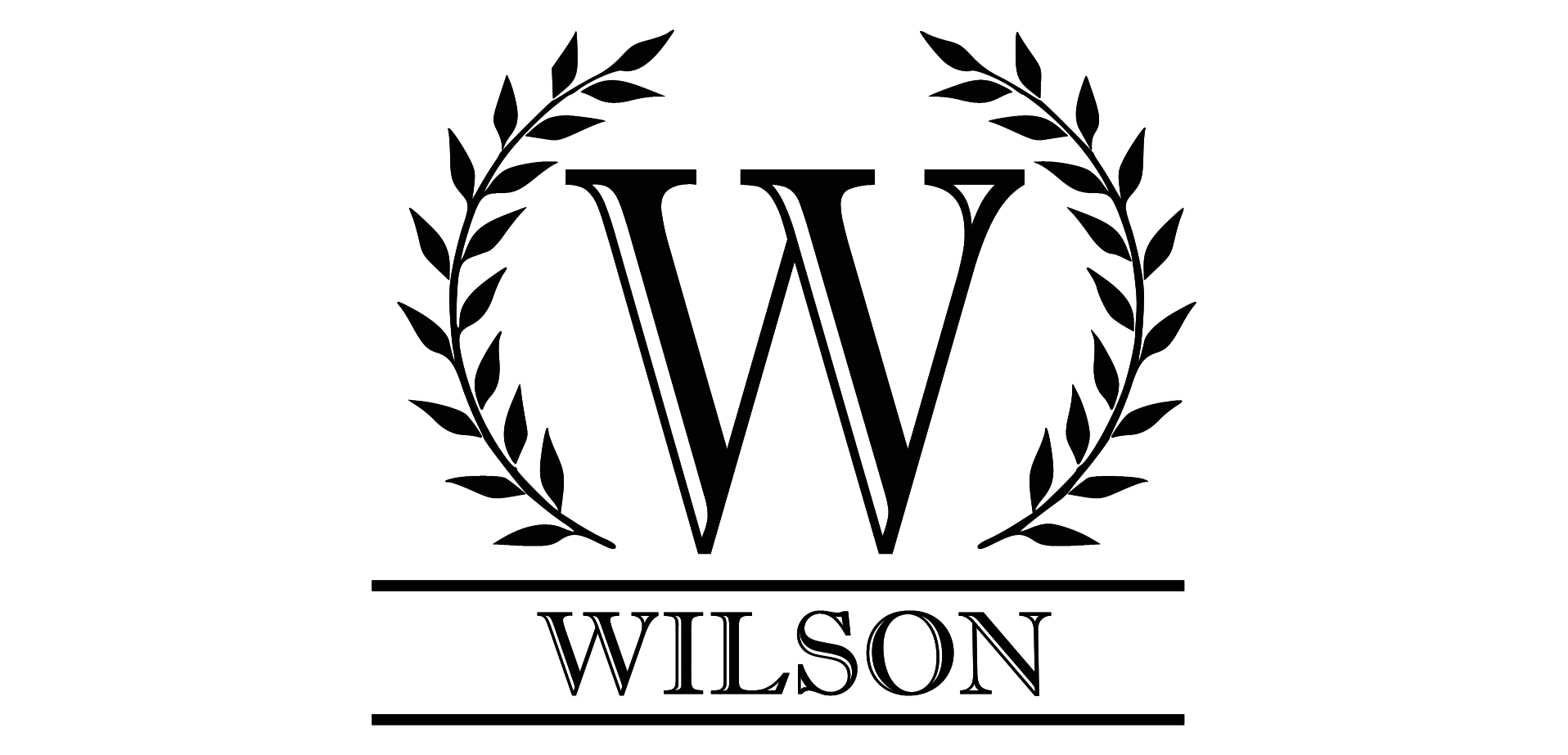 Laurel Design with Name and Initial only